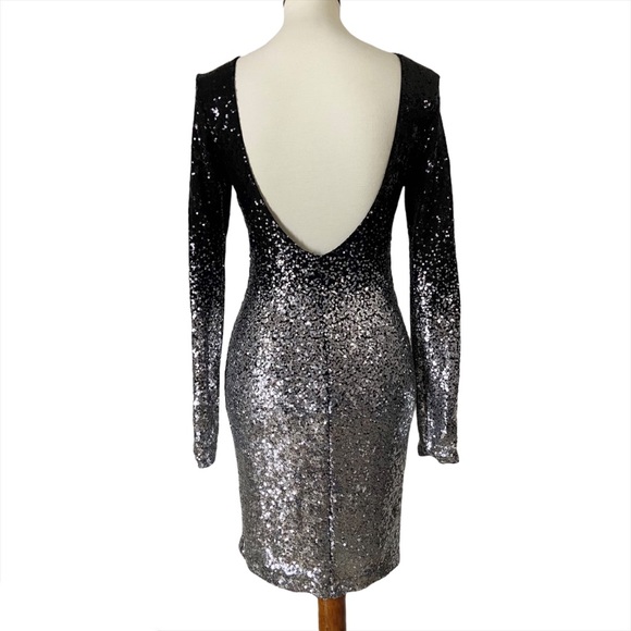 Mind Code Ombre’ Sequin Open Back Dress - Picture 4 of 10